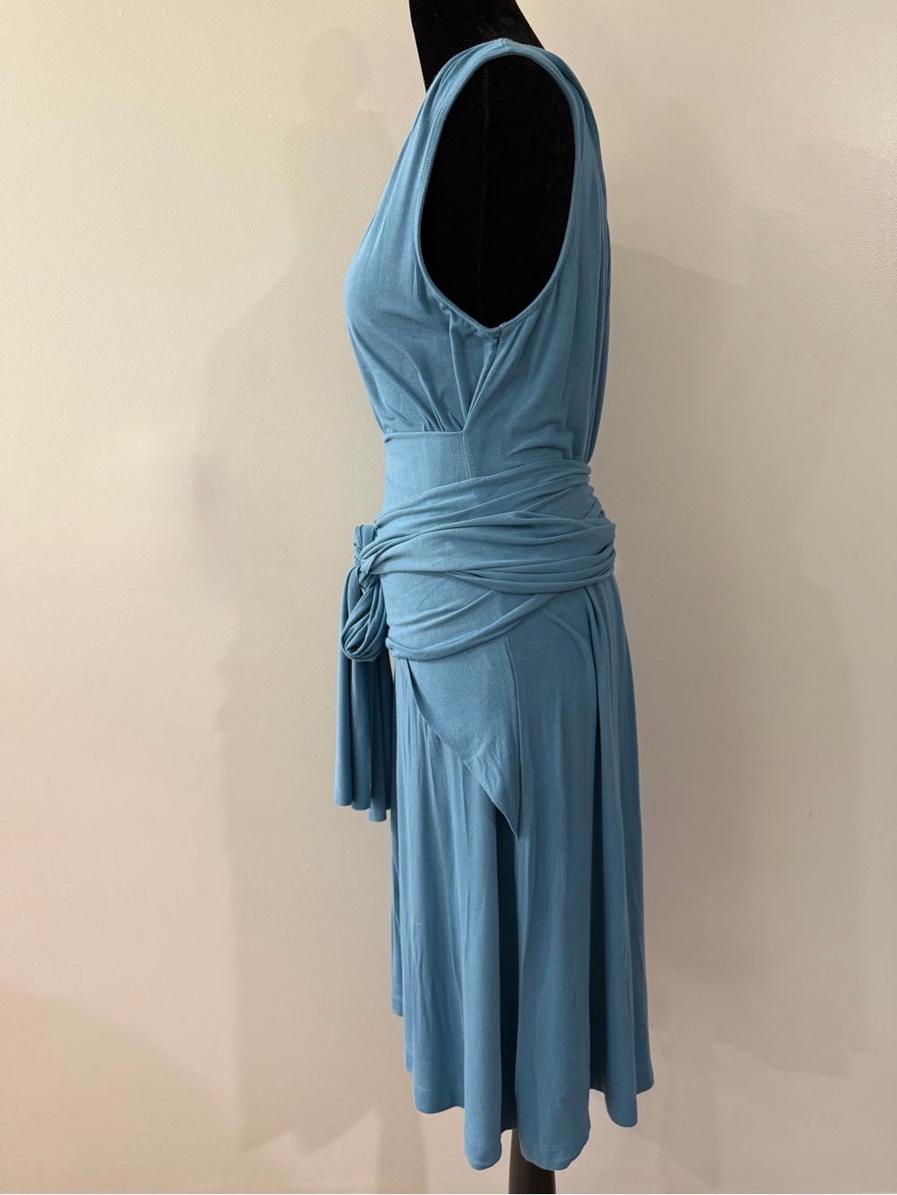 Soma Light Blue Adjustable Wrap Sleeveless V-Neck Cool Days Women's Midi Dress - Picture 2 of 16